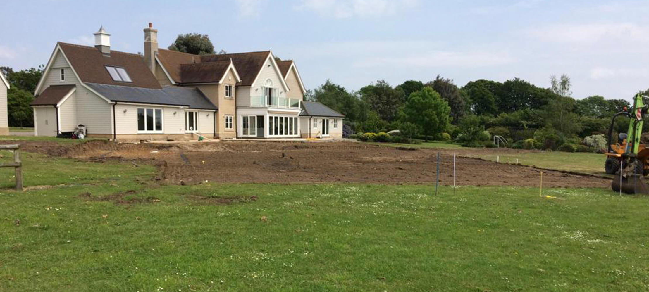 Rear view of early stage groundworks